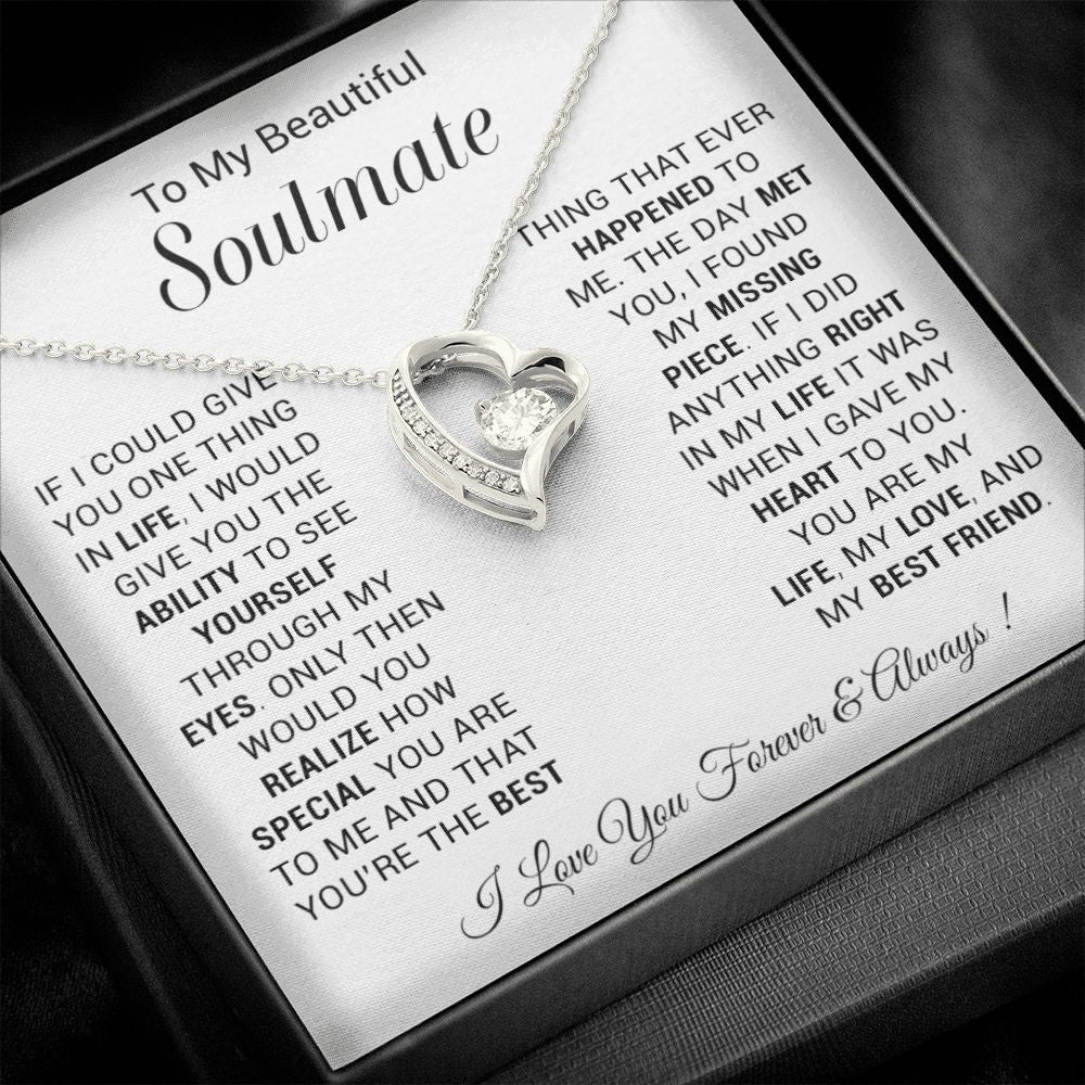To My Soulmate Necklace, Gift For Wife, Gift from Husband, Valentine Days Gift