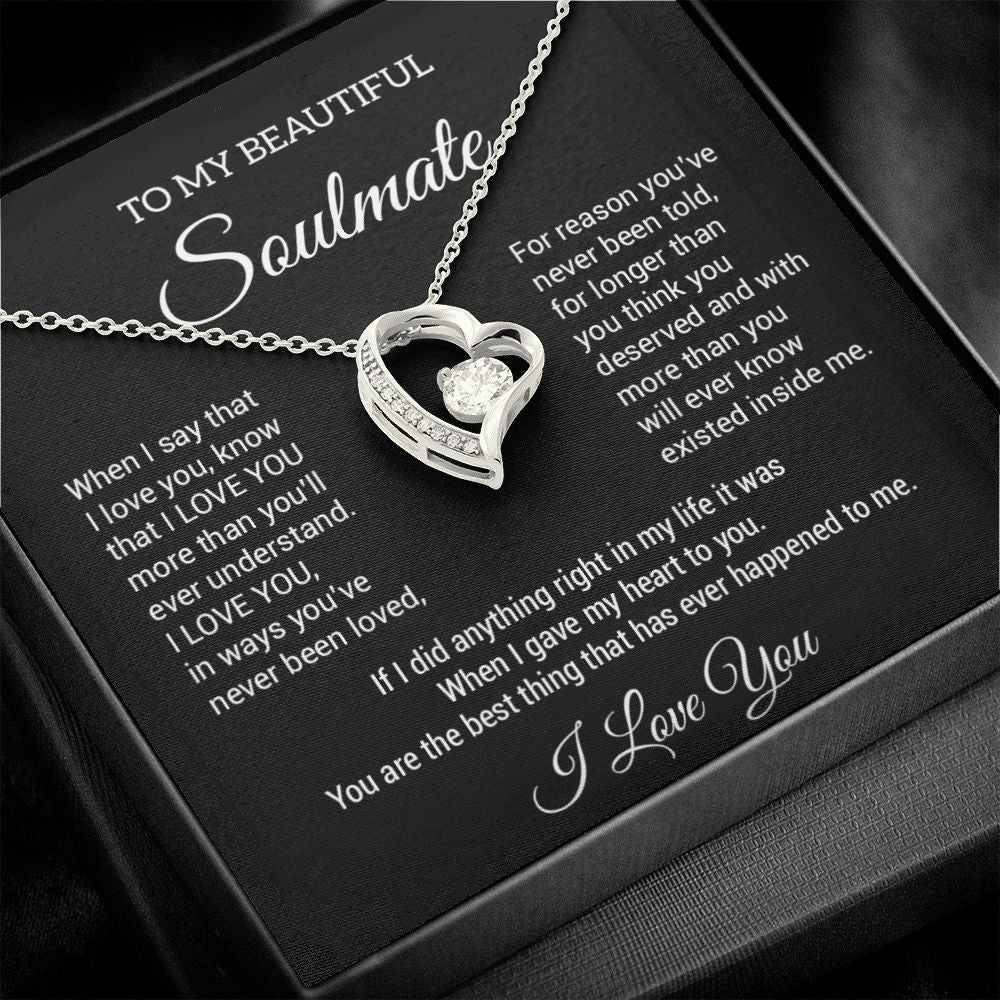 To My Soulmate Necklace, Fiance Necklace, Valentine Day Gift , Gift For Soulmate