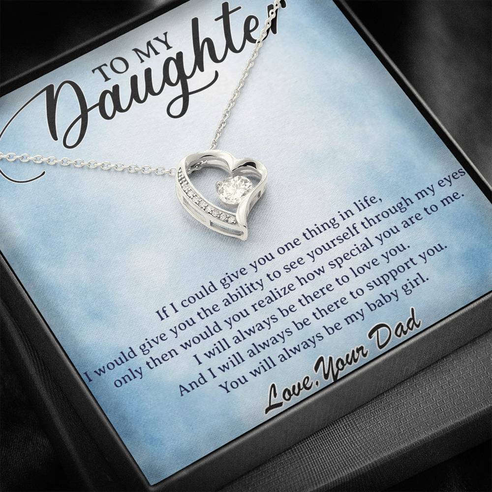 To My Daughter Necklace, Daughter Father Necklace, Daughter Gift from Dad