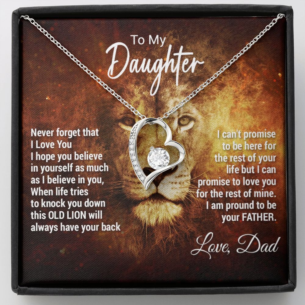 To My Daughter Necklace, Xmas Gift For Daughter From Dad, Daughter Father Lion