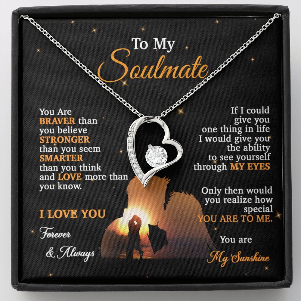 To My Soulmate Necklace, Gift For Wife Girlfriend From Husband, Birthday Gift