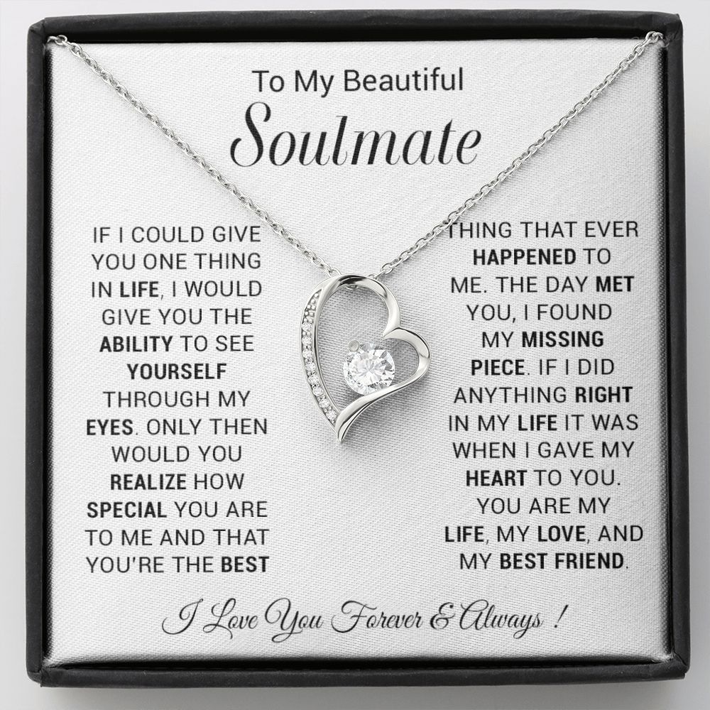 To My Soulmate Necklace, Gift For Wife, Gift from Husband, Valentine Days Gift