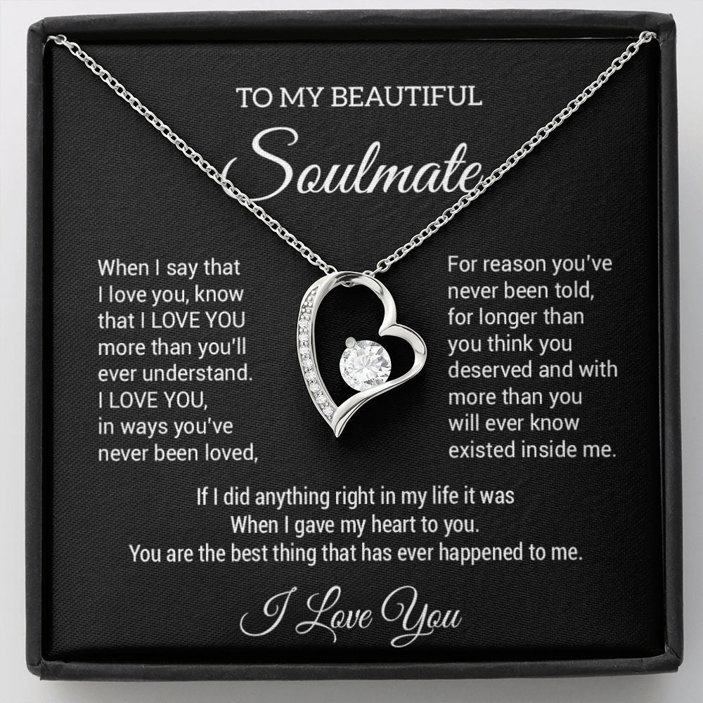 To My Soulmate Necklace, Fiance Necklace, Valentine Day Gift , Gift For Soulmate