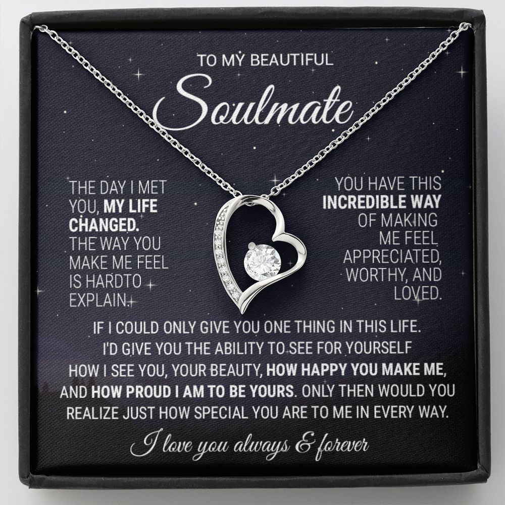 To My Soulmate Necklace, Gift For Wife Girlfriend From Husband, Birthday Gift