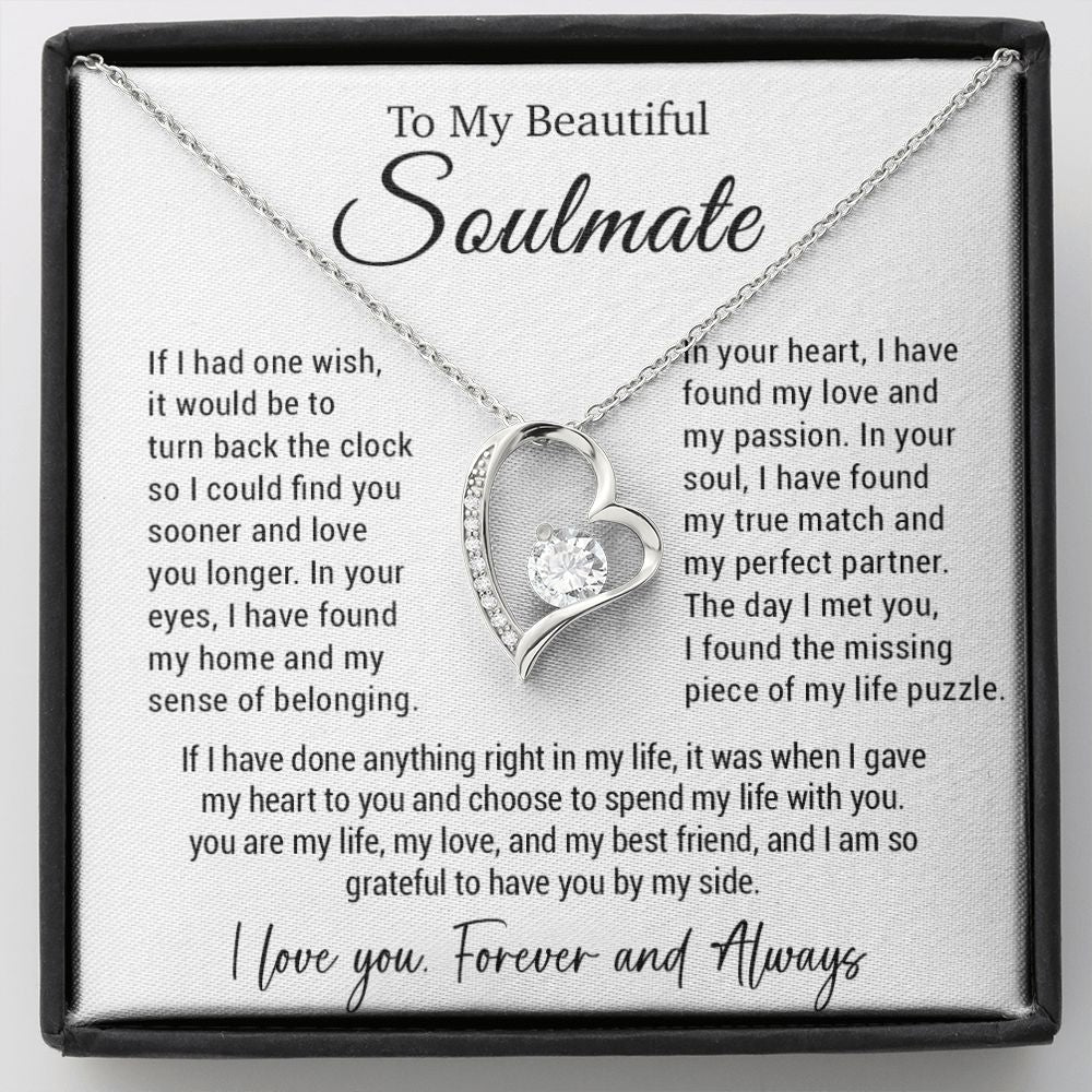 To My Soulmate Necklace, Gift For Wife Girlfriend From Husband, Valentines Day