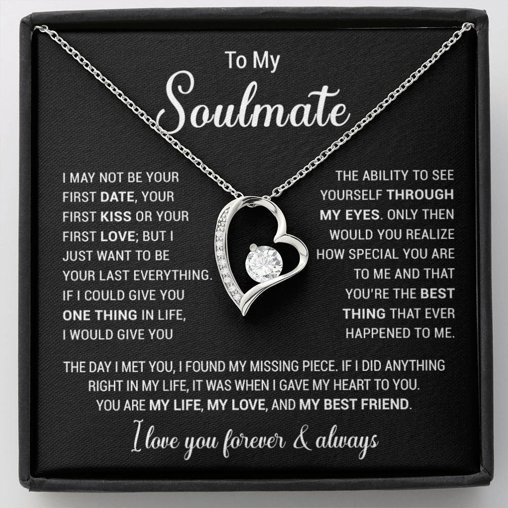 To My Soulmate Necklace, Gift for Wife, Girlfriend, Anniversary Gift, Xmas Gift