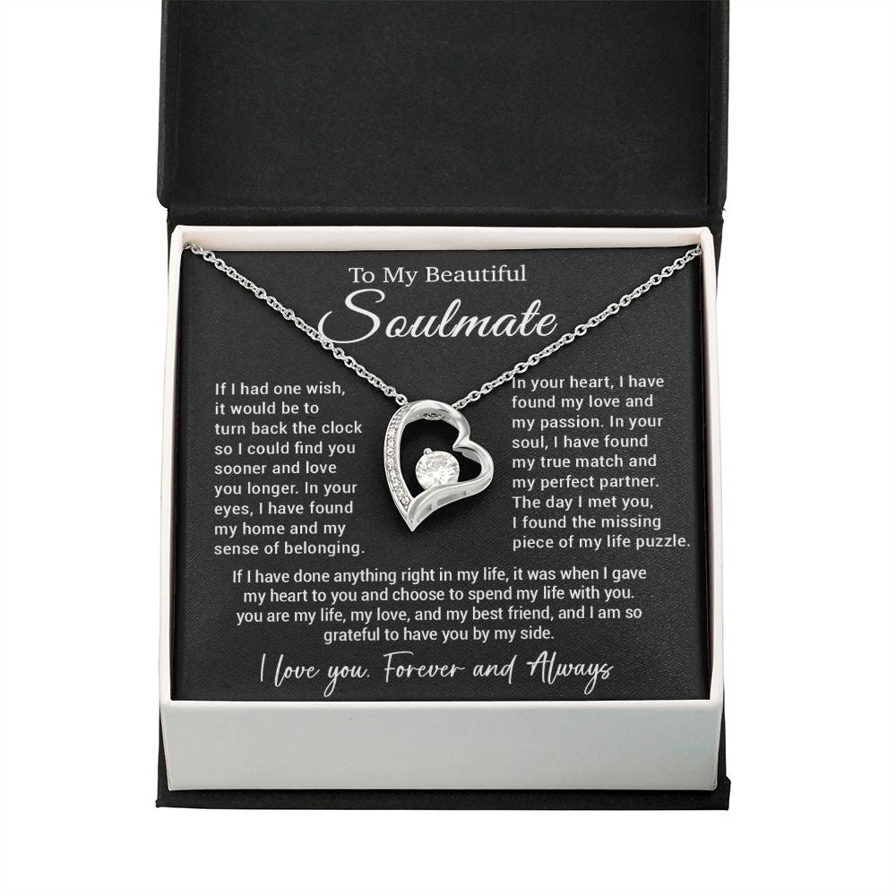 To My Soulmate Necklace, Gift For Wife Girlfriend From Husband, Valentines Day