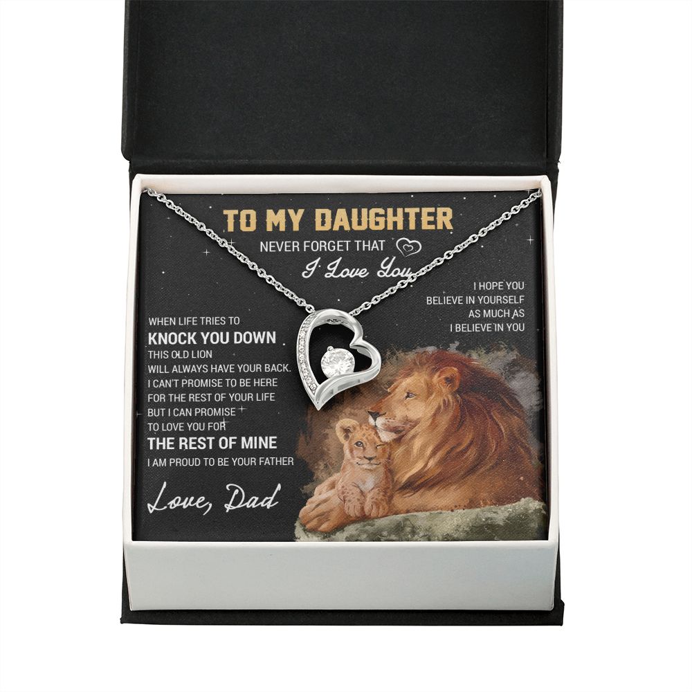 To My Daughter Necklace, Gift For Daughter From Dad, Daughter Father Lion