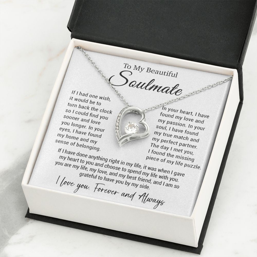 To My Soulmate Necklace, Gift For Wife Girlfriend From Husband, Valentines Day