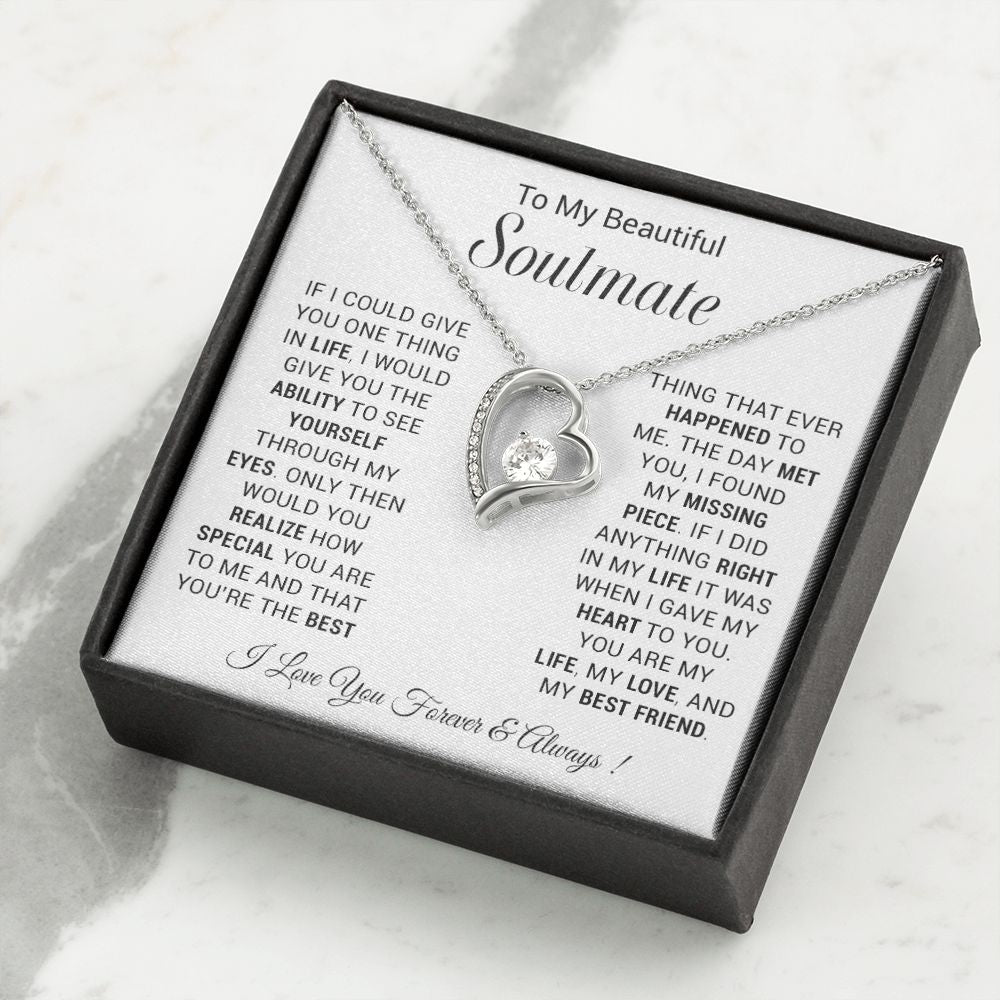 To My Soulmate Necklace, Gift For Wife, Gift from Husband, Valentine Days Gift