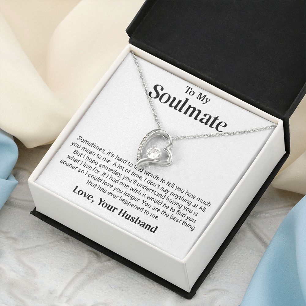 To My Soulmate Gift for Girlfriend, Fiance, Wife Necklace,Valentine Day Gift