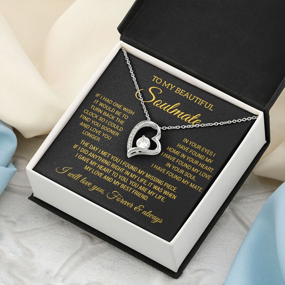 To My Soulmate Necklace, Wife Necklace Gift for Fiancée, Gifts for Her
