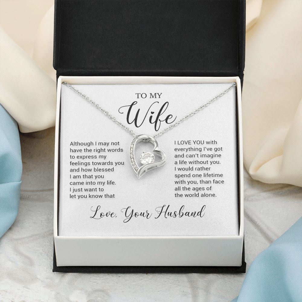 To My Wife Necklace, Wife Husband Necklace, Wife Birthday Gift, Valentine Gift