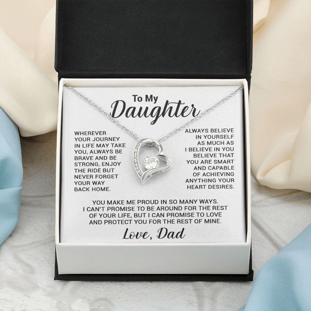 To My Daughter Necklace, Gift For Daughter From Dad, Daughter Father Necklace