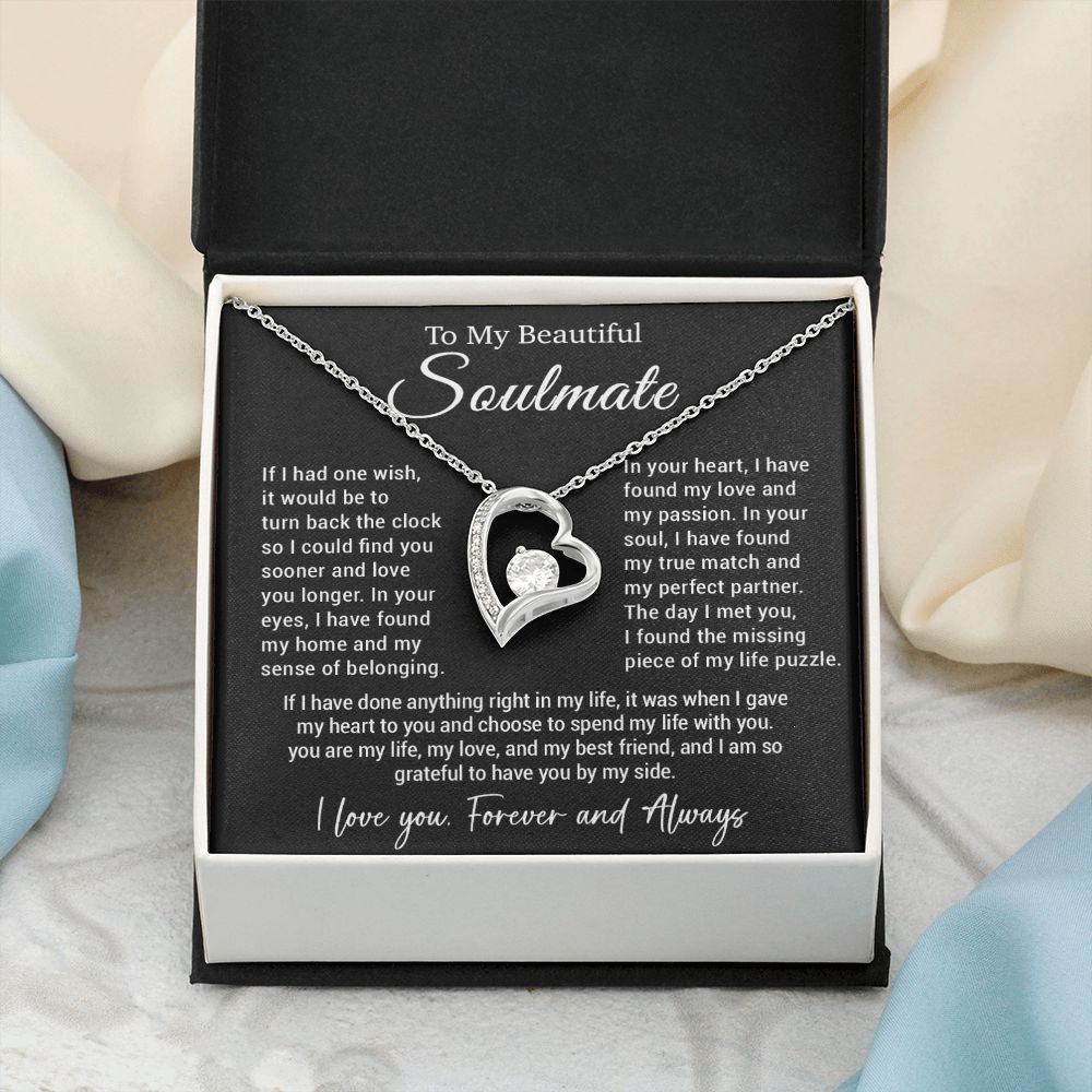 To My Soulmate Necklace, Gift For Wife Girlfriend From Husband, Valentines Day
