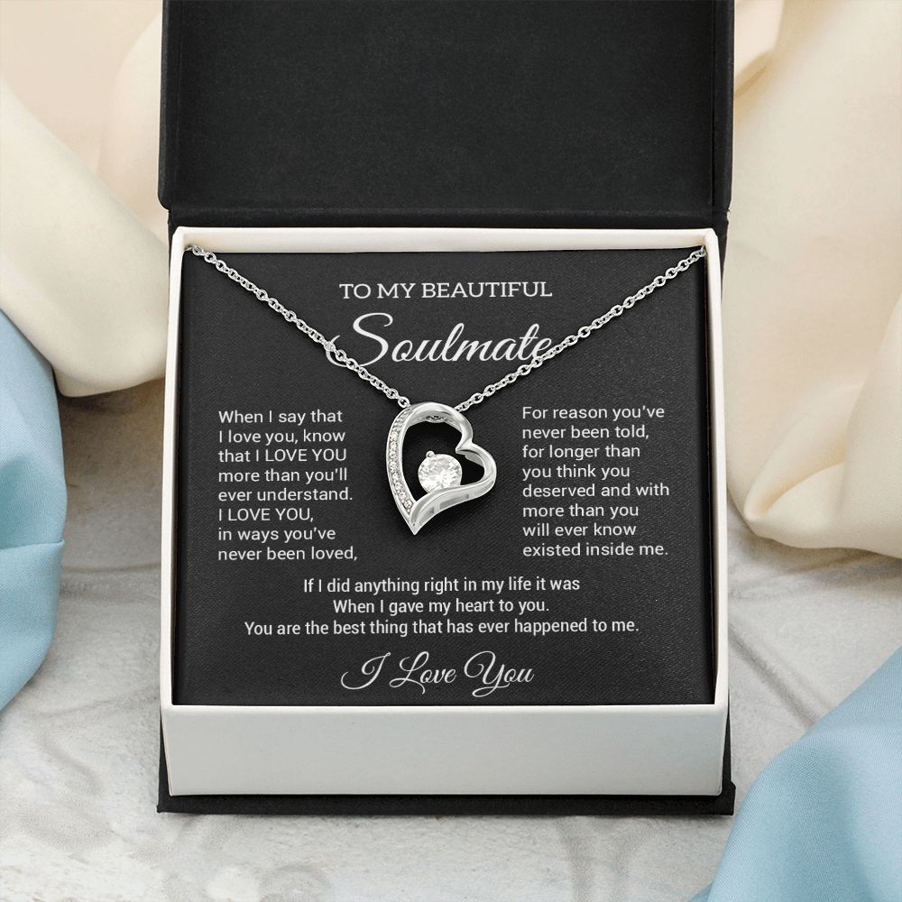 To My Soulmate Necklace, Fiance Necklace, Valentine Day Gift , Gift For Soulmate
