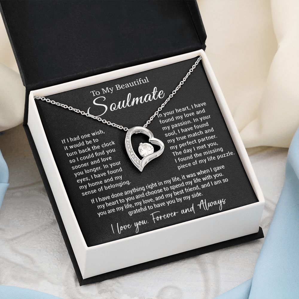 To My Soulmate Necklace, Gift For Wife Girlfriend From Husband, Valentines Day