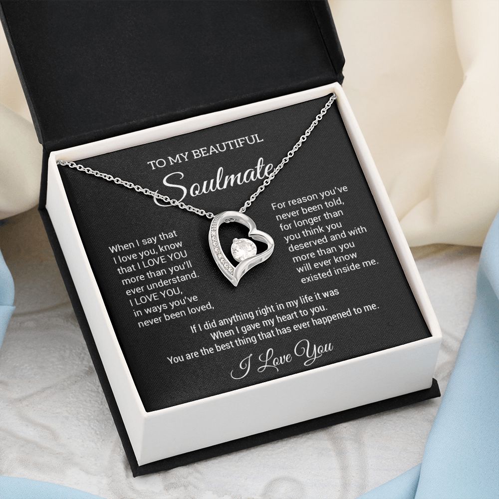 To My Soulmate Necklace, Fiance Necklace, Valentine Day Gift , Gift For Soulmate