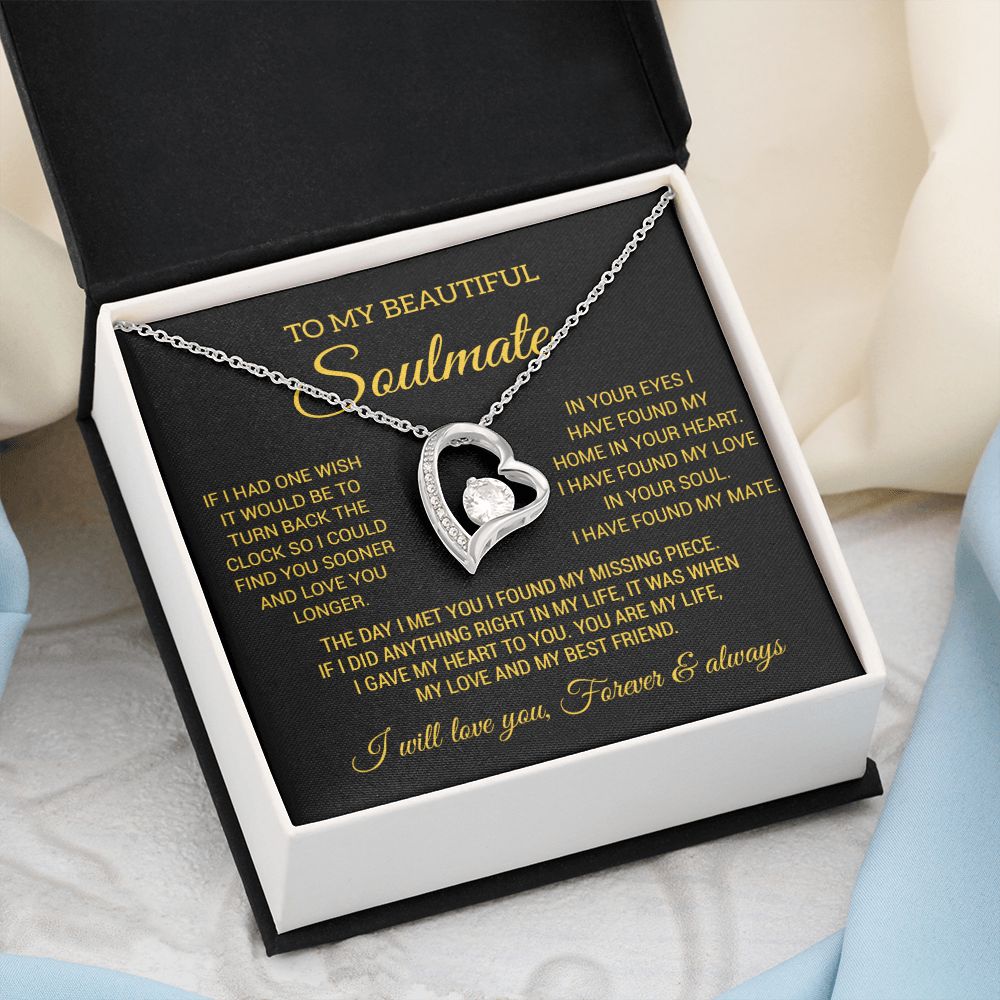 To My Soulmate Necklace, Wife Necklace Gift for Fiancée, Gifts for Her