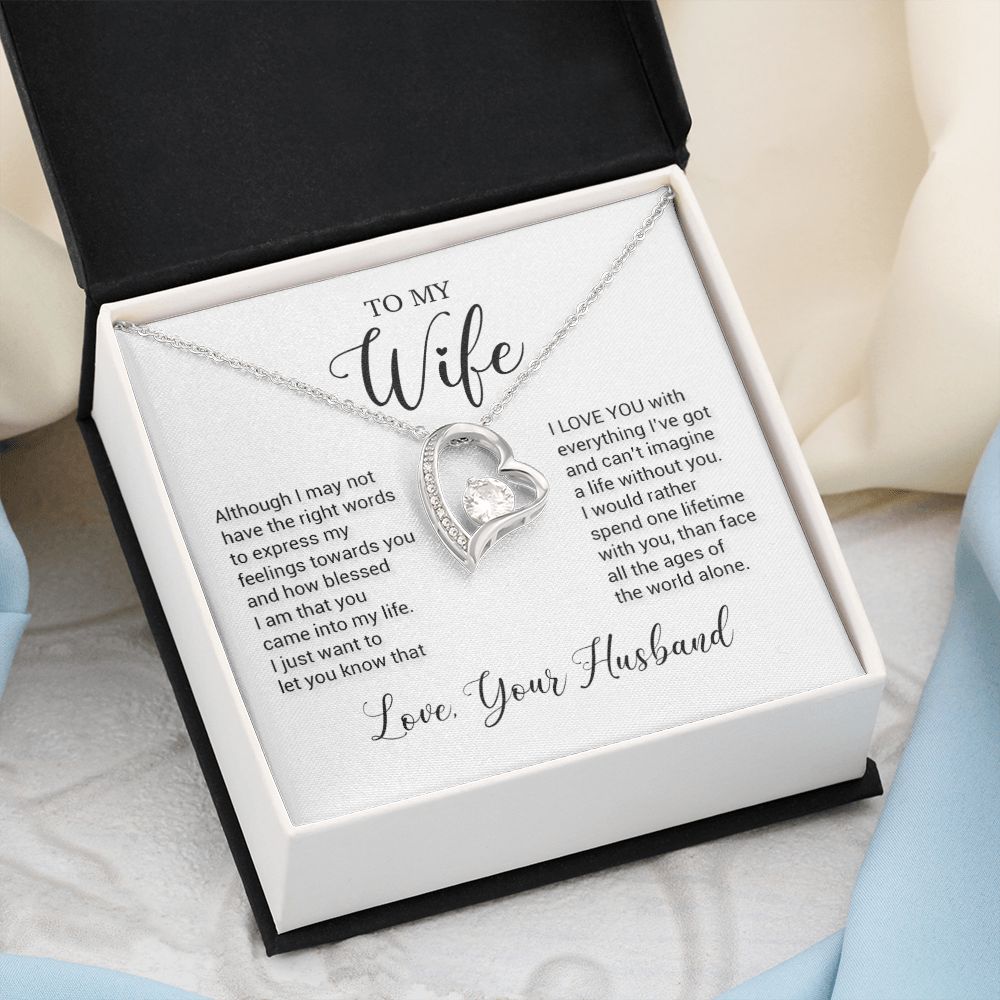 To My Wife Necklace, Wife Husband Necklace, Wife Birthday Gift, Valentine Gift