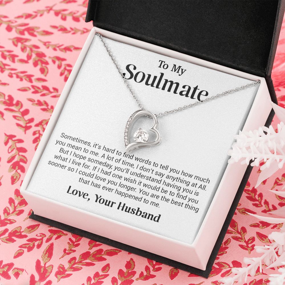 To My Soulmate Gift for Girlfriend, Fiance, Wife Necklace,Valentine Day Gift