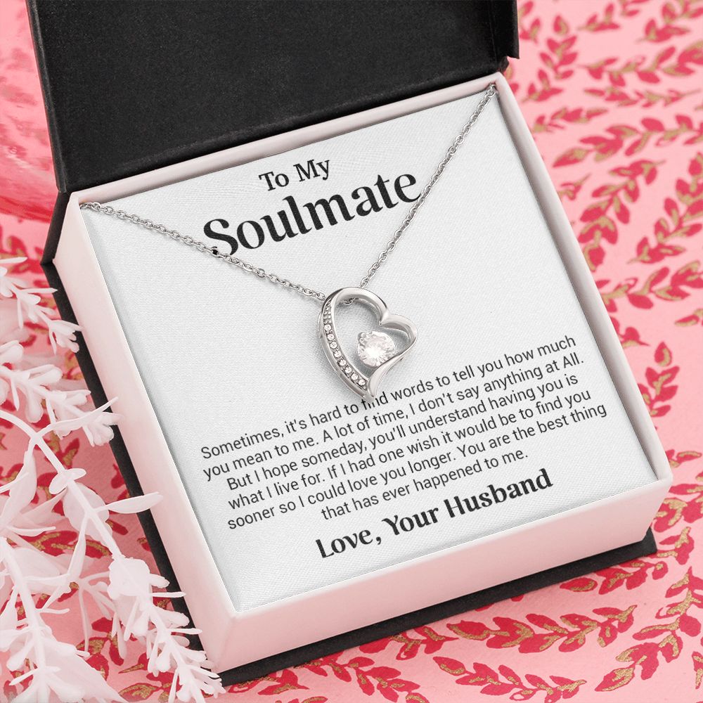 To My Soulmate Gift for Girlfriend, Fiance, Wife Necklace,Valentine Day Gift
