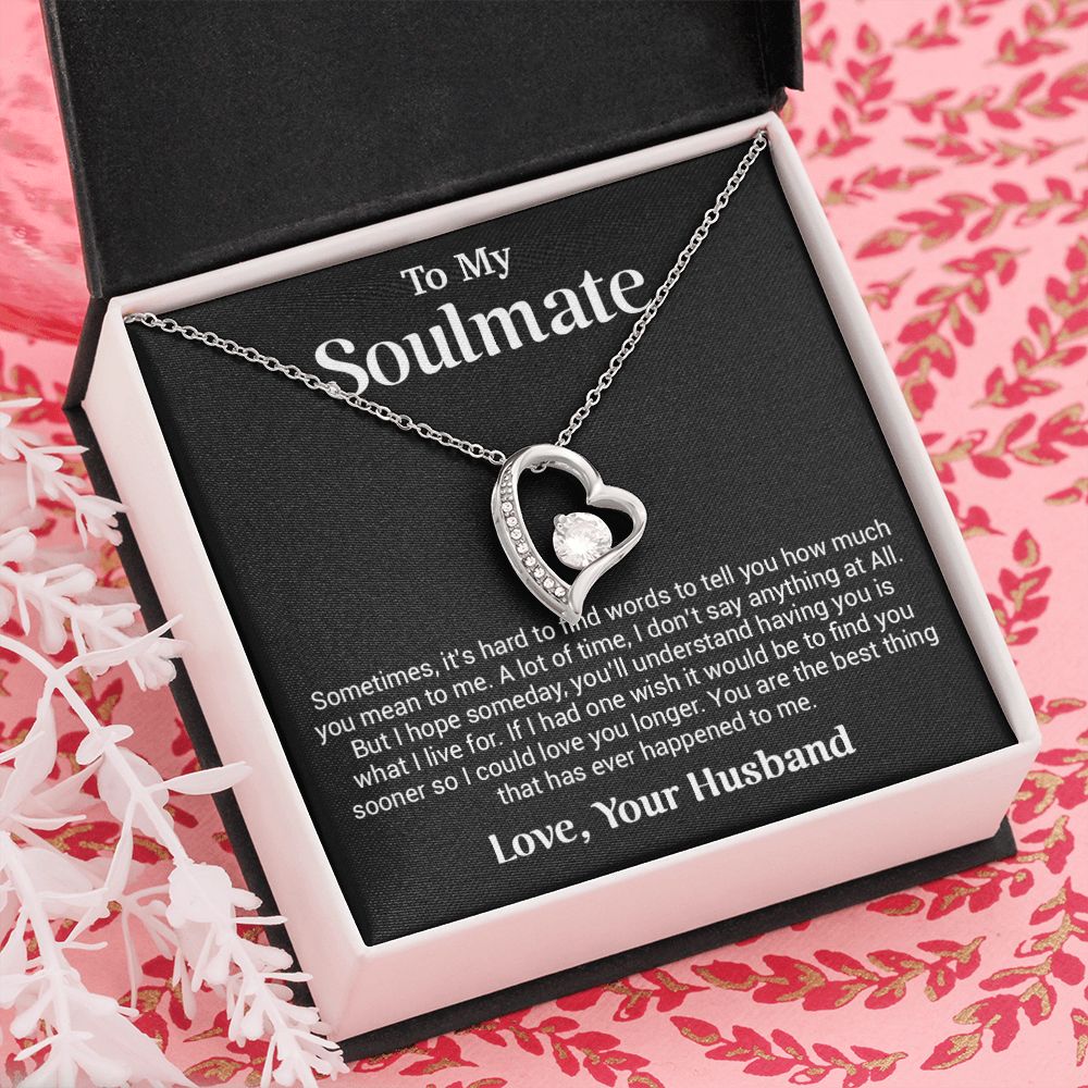 To My Soulmate Gift for Girlfriend, Fiance, Wife Necklace,Valentine Day Gift