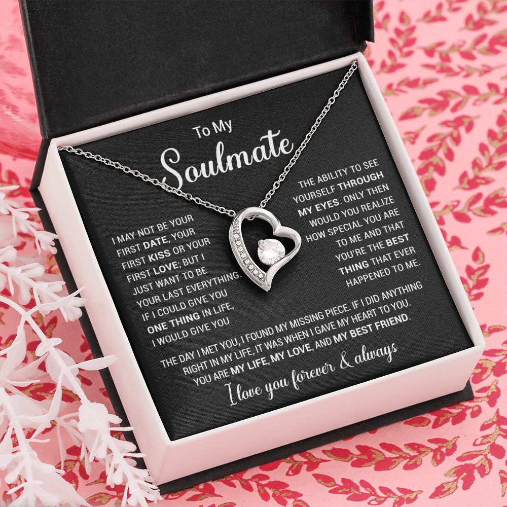 To My Soulmate Necklace, Gift for Wife, Girlfriend, Anniversary Gift, Xmas Gift