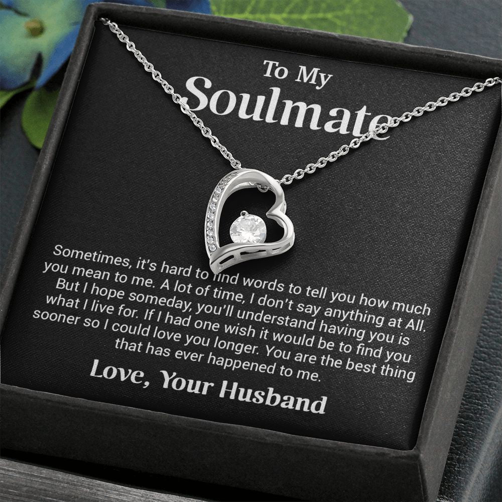 To My Soulmate Gift for Girlfriend, Fiance, Wife Necklace,Valentine Day Gift