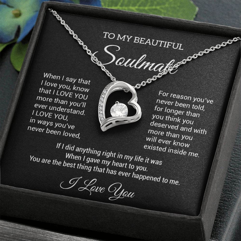 To My Soulmate Necklace, Fiance Necklace, Valentine Day Gift , Gift For Soulmate