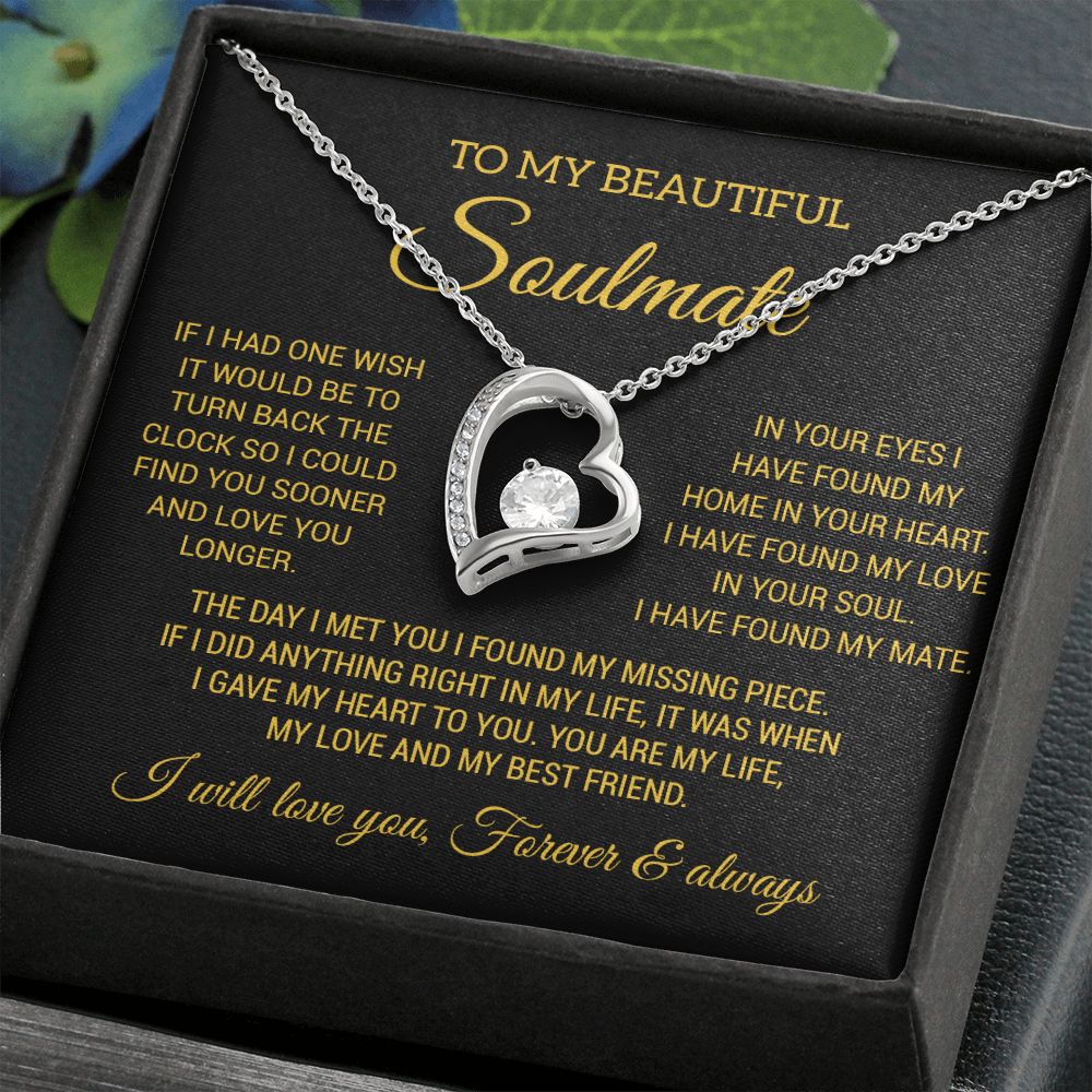 To My Soulmate Necklace, Wife Necklace Gift for Fiancée, Gifts for Her