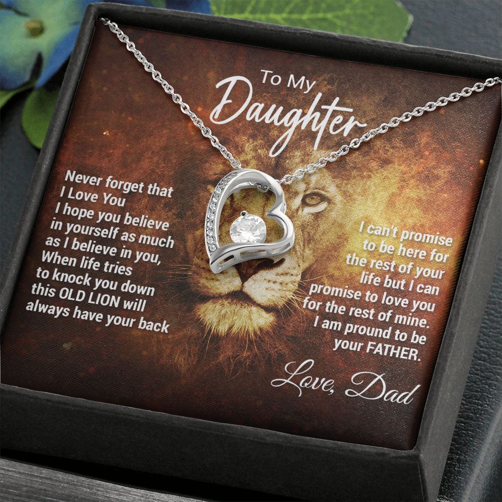 To My Daughter Necklace, Xmas Gift For Daughter From Dad, Daughter Father Lion