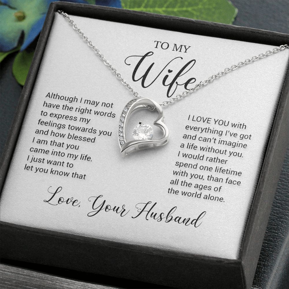 To My Wife Necklace, Wife Husband Necklace, Wife Birthday Gift, Valentine Gift