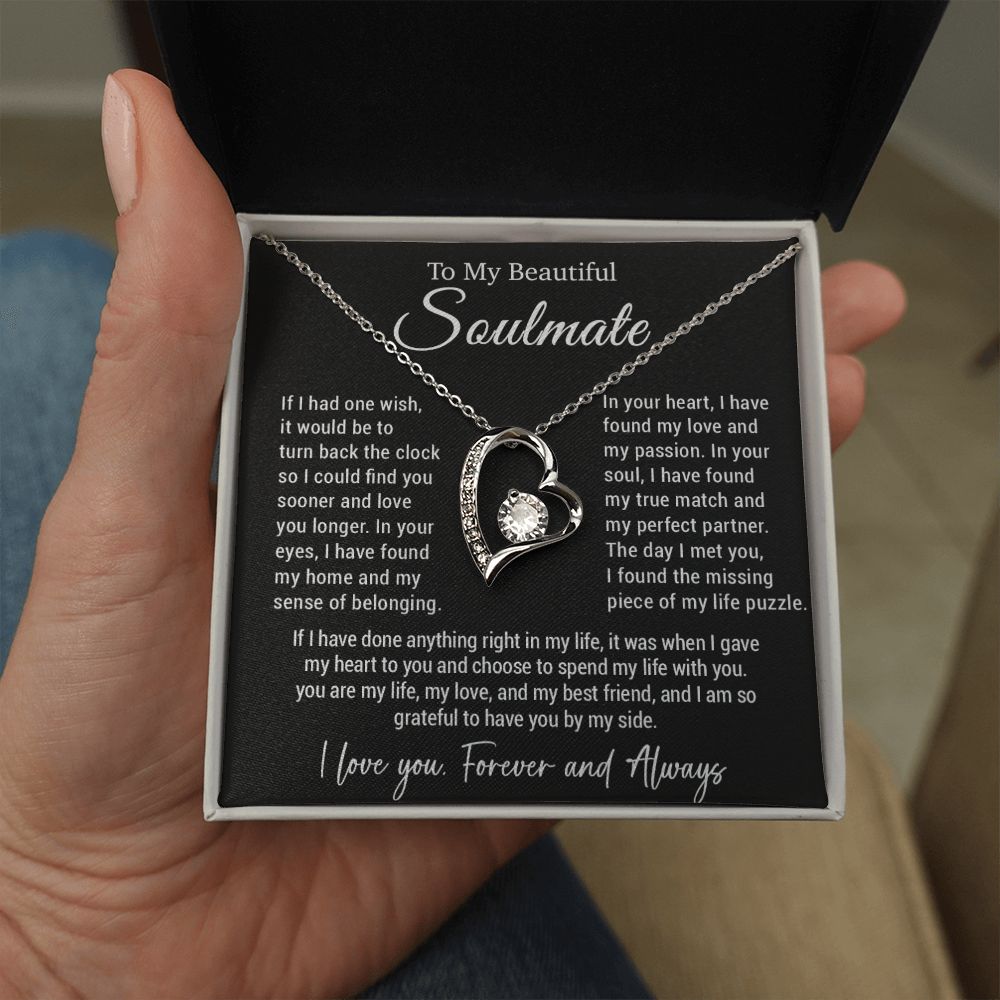 To My Soulmate Necklace, Gift For Wife Girlfriend From Husband, Valentines Day
