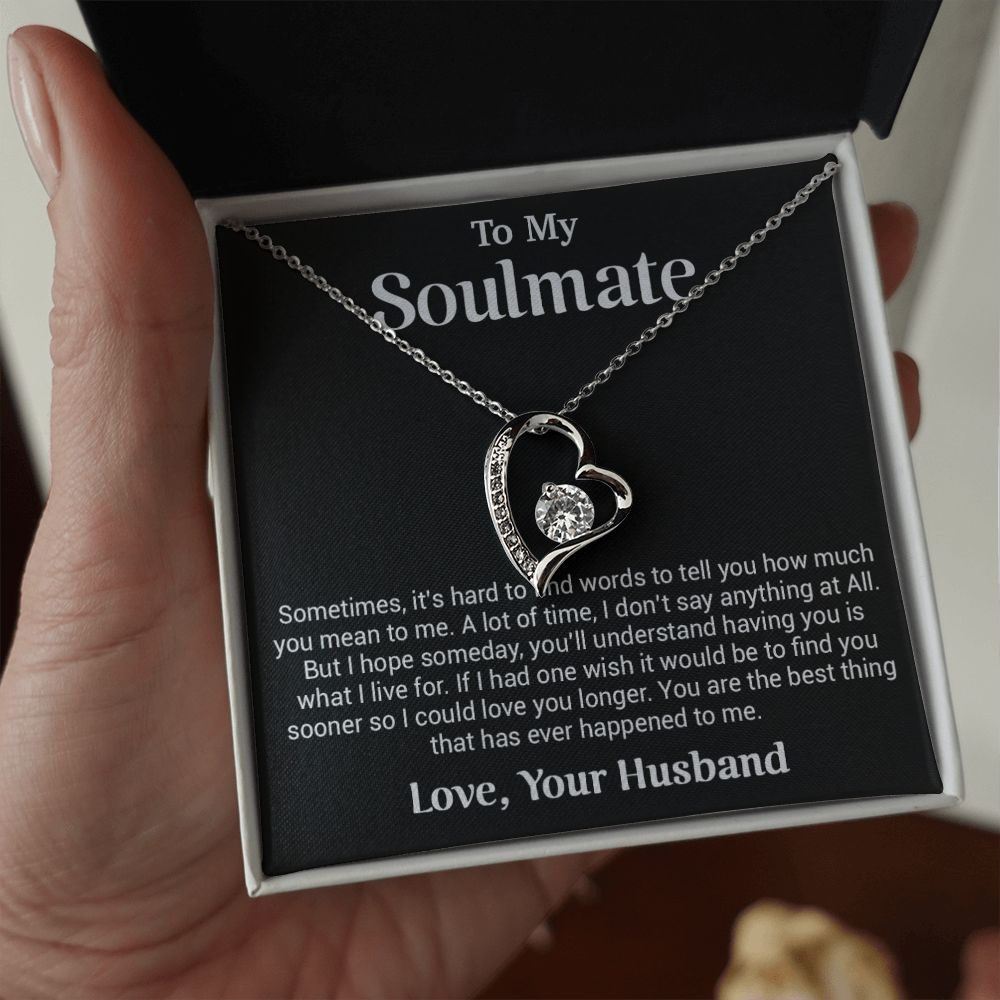 To My Soulmate Gift for Girlfriend, Fiance, Wife Necklace,Valentine Day Gift