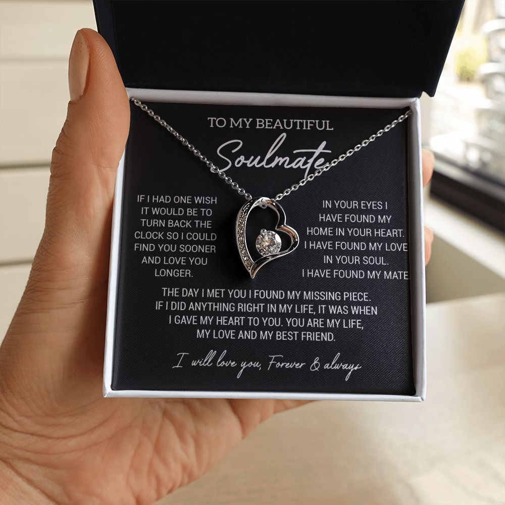 To My Soulmate Necklace, Gift For Wife Girlfriend From Husband, Birthday Gift