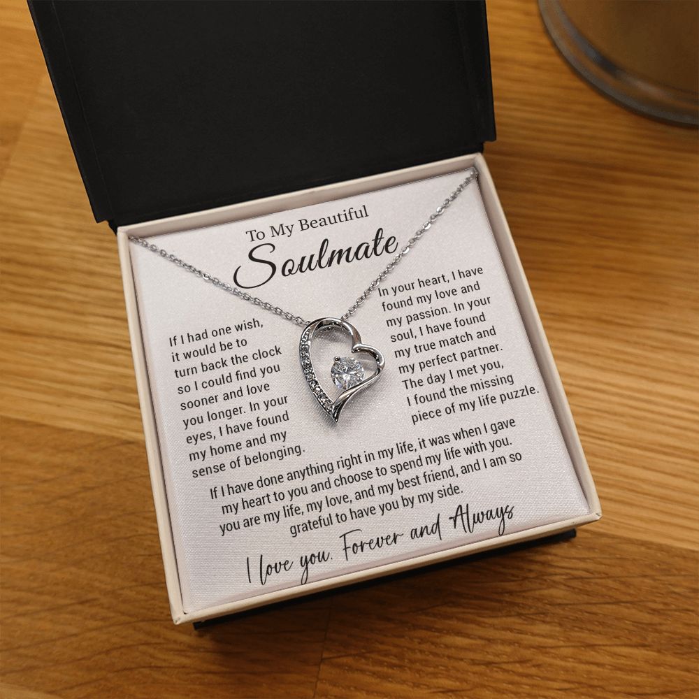 To My Soulmate Necklace, Gift For Wife Girlfriend From Husband, Valentines Day