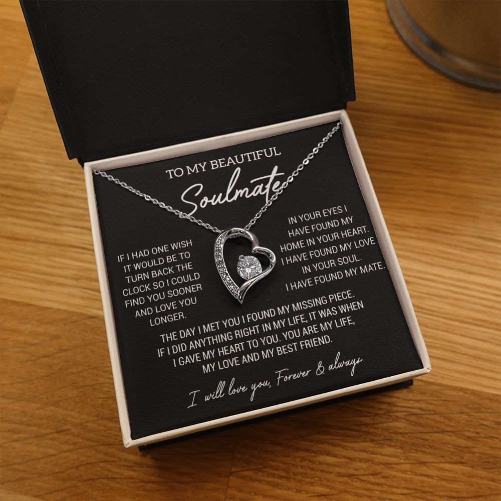 To My Soulmate Necklace, Gift For Wife Girlfriend From Husband, Birthday Gift
