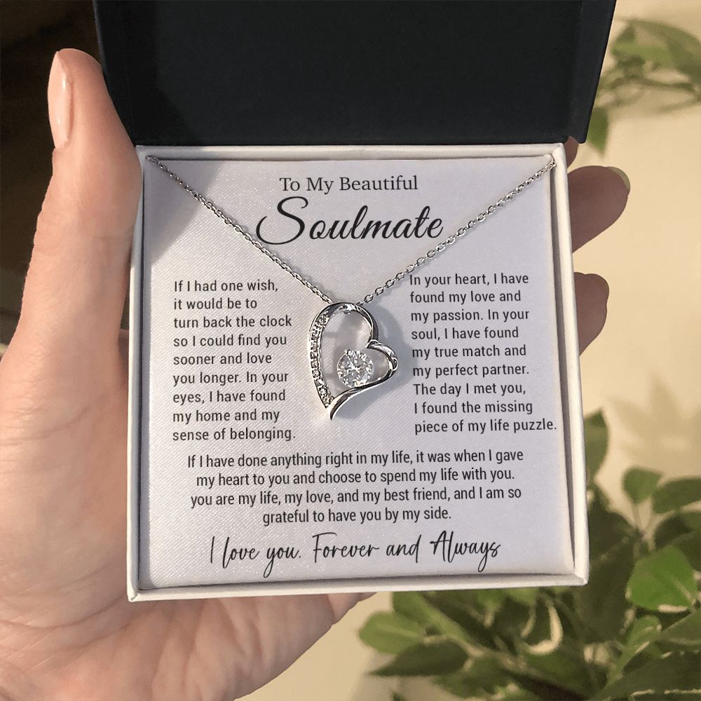 To My Soulmate Necklace, Gift For Wife Girlfriend From Husband, Valentines Day