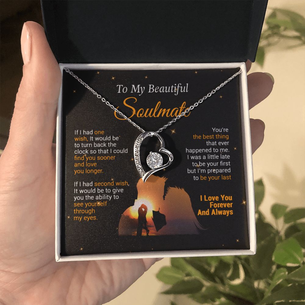 To My Soulmate Necklace, Gift For Wife Girlfriend From Husband, Birthday Gift