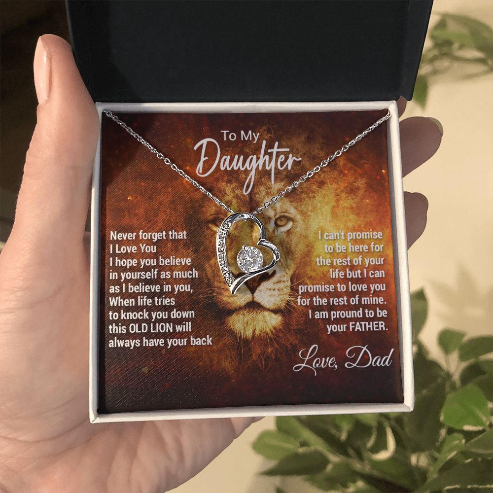 To My Daughter Necklace, Xmas Gift For Daughter From Dad, Daughter Father Lion