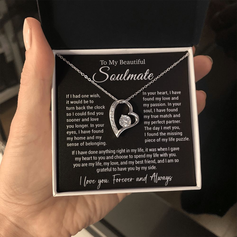 To My Soulmate Necklace, Gift For Wife Girlfriend From Husband, Valentines Day