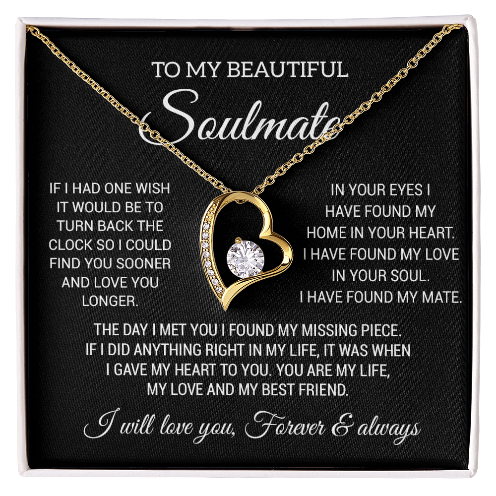 To My Soulmate Necklace, Gift For Wife Girlfriend From Husband, Birthday Gift