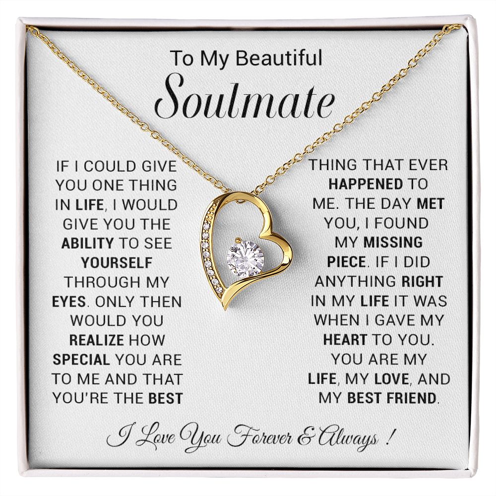 To My Soulmate Necklace, Gift For Wife, Gift from Husband, Valentine Days Gift