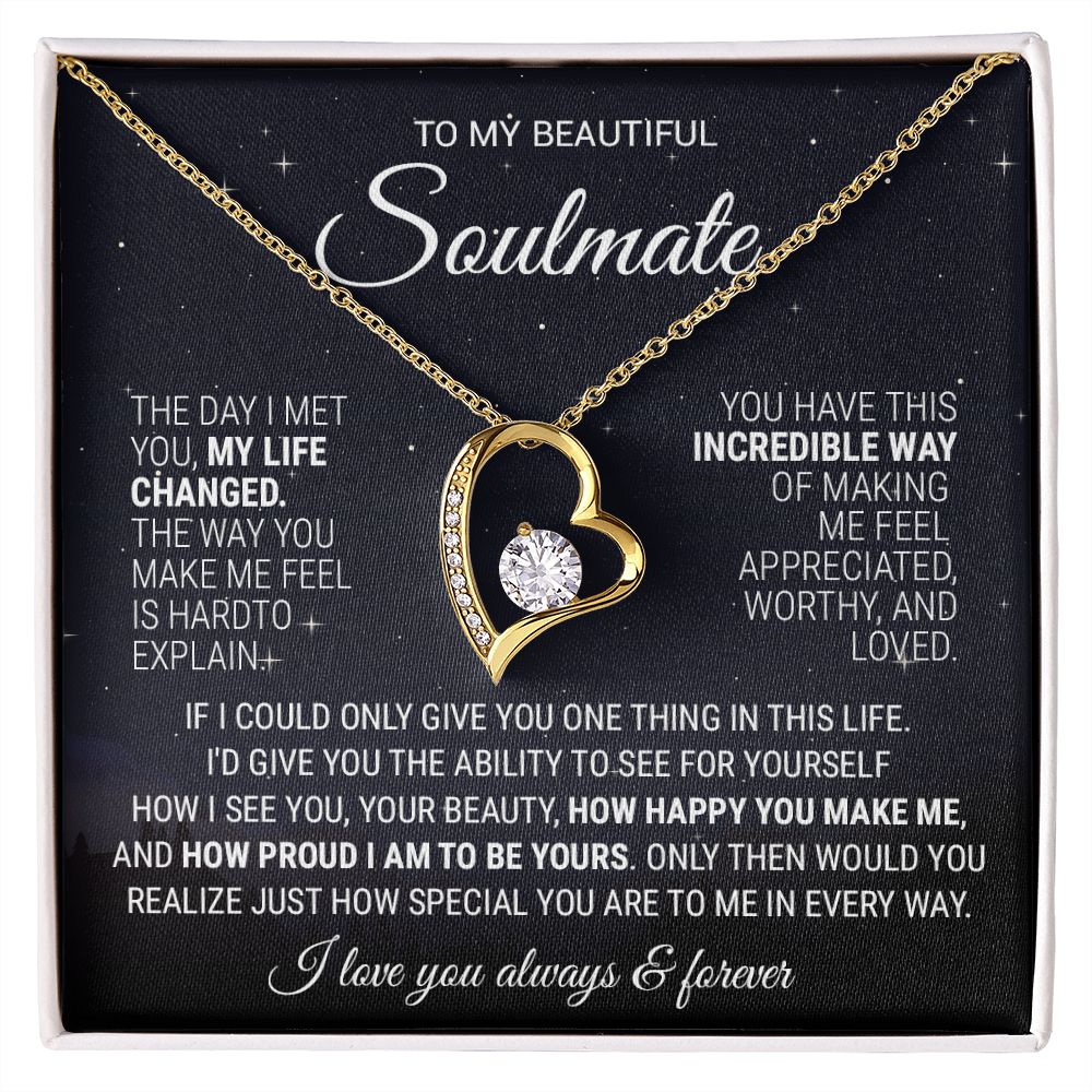 To My Soulmate Necklace, Gift For Wife Girlfriend From Husband, Birthday Gift