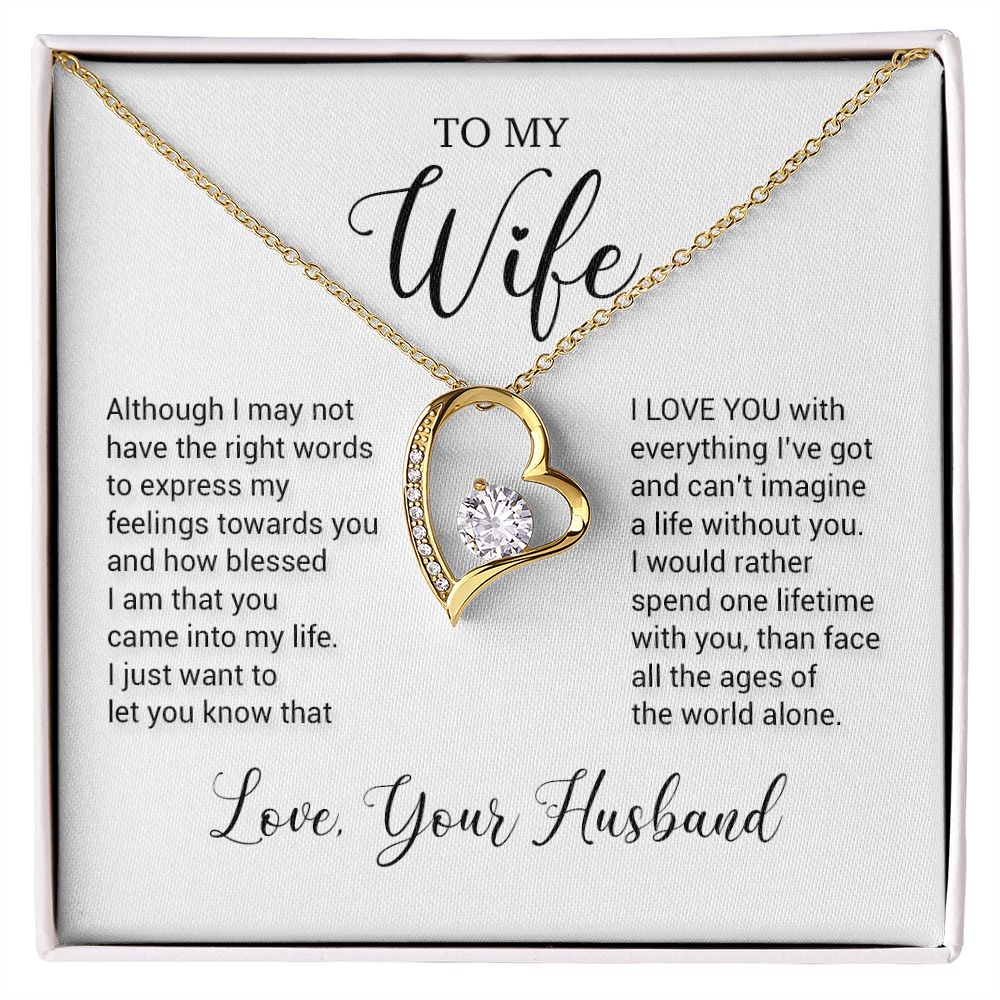 To My Wife Necklace, Wife Husband Necklace, Wife Birthday Gift, Valentine Gift