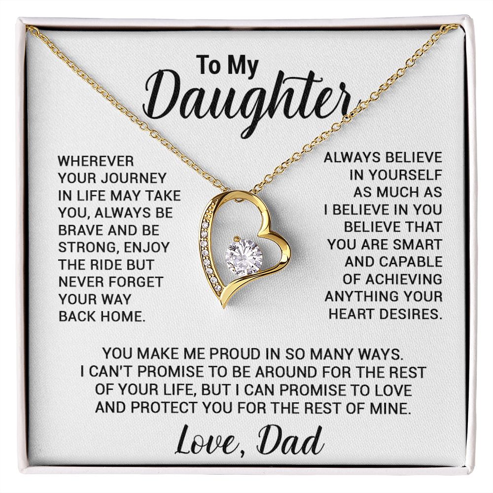 To My Daughter Necklace, Gift For Daughter From Dad, Daughter Father Necklace