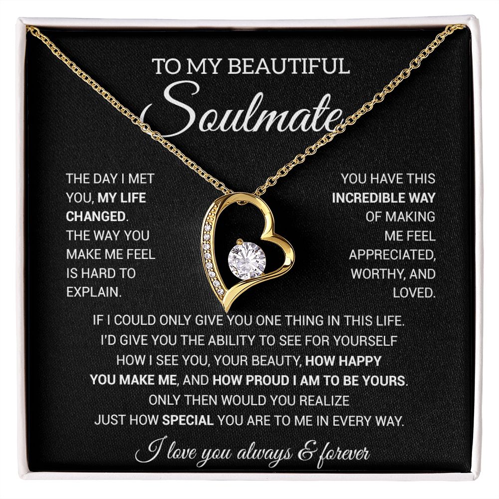 To My Soulmate Necklace, Gift For Wife Girlfriend From Husband, Birthday Gift
