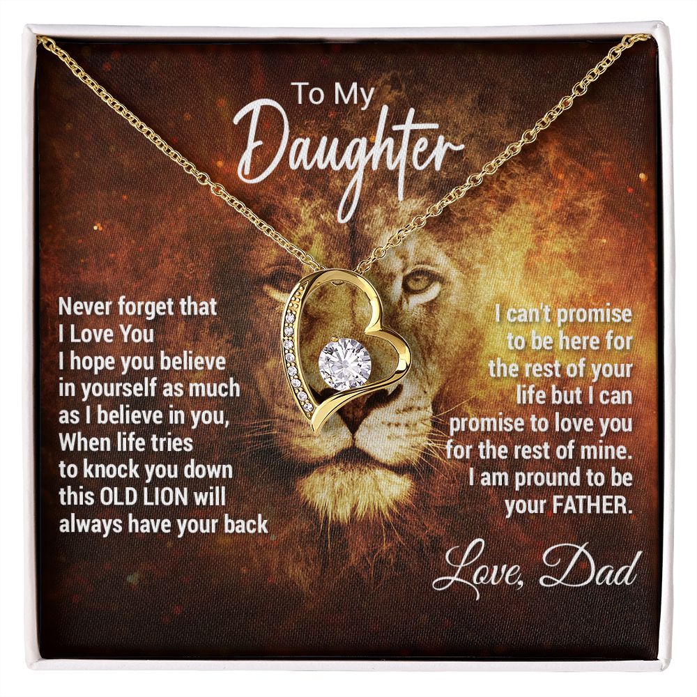 To My Daughter Necklace, Xmas Gift For Daughter From Dad, Daughter Father Lion