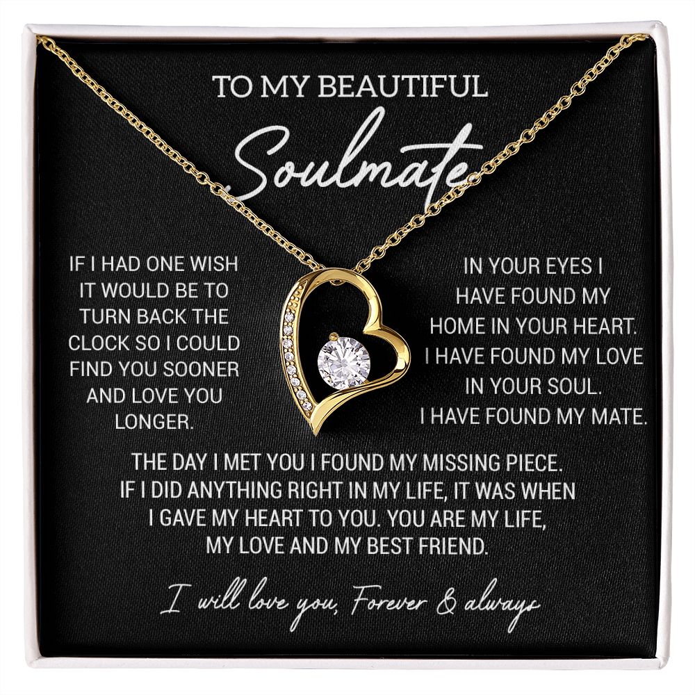 To My Soulmate Necklace, Gift For Wife Girlfriend From Husband, Birthday Gift